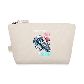 Funny Screwing Nut Pair Design - Organic Pouch - nature - Front