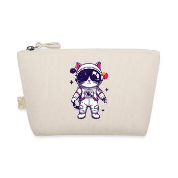 Space Cat Cat in Astronaut Suit Motif - Organic Pouch - nature - Front