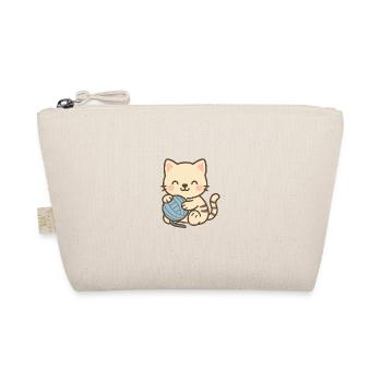 Chaton mignon avec pelote bleue - Trousse biologique - nature - Devant