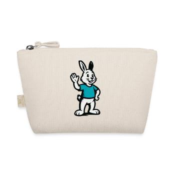 Waving bunny in blue - Organic Pouch - nature - Front