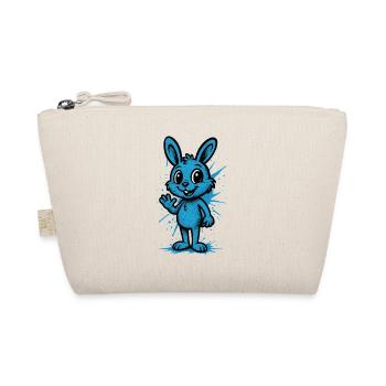 Blauer Spritzhase Grafik - Bio-Täschchen - Natur - Vorne