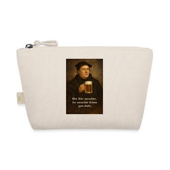 Martin Luther + Beer + Saying - Organic Pouch - nature - Front