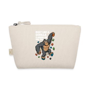 Bouldern lustig – Gorilla Cartoon Kletter Shirt - Bio-Täschchen - Natur - Vorne