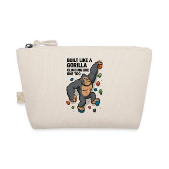 Bouldern lustig – Gorilla Cartoon Kletter Shirt - Bio-Täschchen - Natur - Vorne