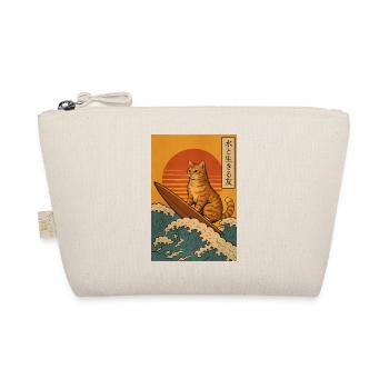 Lustig Katze Surfen Surfboard Japanisch Anime - Bio-Täschchen - Natur - Vorne