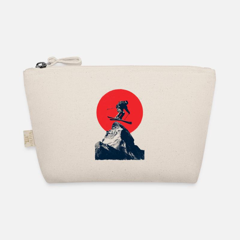 Ski jumping over rocky peaks Organic Pouch