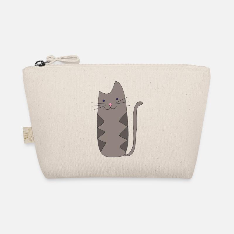 Zigzag Cat Grey Organic Pouch