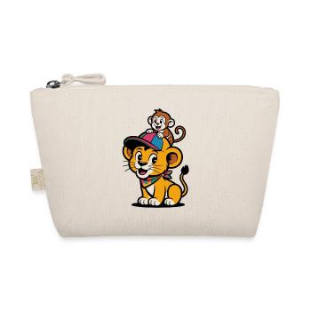 Lion et Singe mignons – Meilleurs amis - Trousse biologique - nature - Devant