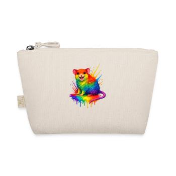 Rainbow mouse in paint splash - Organic Pouch - nature - Front