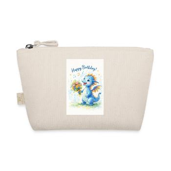 Blue Dragon with Bouquet of Flowers - Organic Pouch - nature - Front