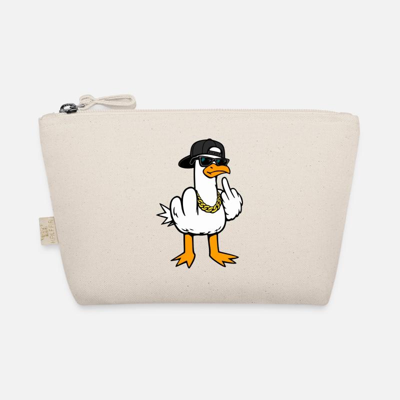 Coole Möwe Lustig Frech Mit Mittelfinger Shirt - Bio-Täschchen - Natur