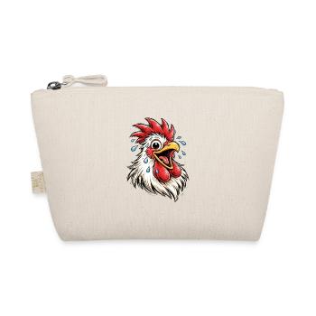 Rooster Doodle Laughing Chicken Cartoon Motif - Organic Pouch - nature - Front