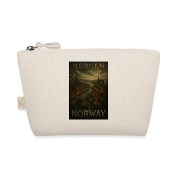 Bergen Norway – Steampunk Travel Poster Fjord - Organic Pouch - nature - Front