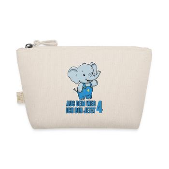 4th Birthday Elephant - Organic Pouch - nature - Front