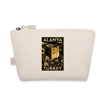 Alanya Turkey – Gold/Black Linocut Travel Poster - Organic Pouch - nature - Front