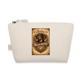 Proud Dachshund Owner Vintage Dachshund Holder - Organic Pouch - nature - Front