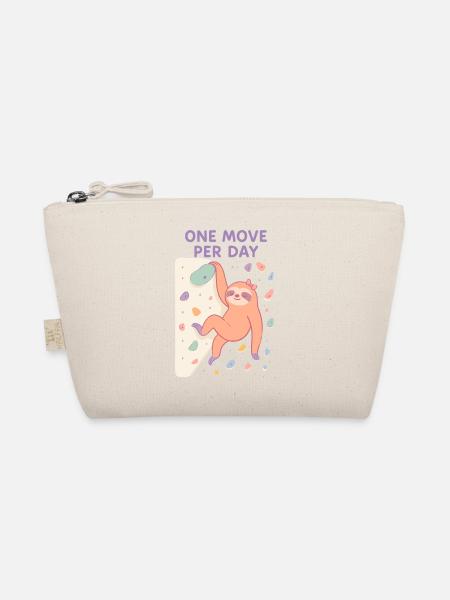 Faultier Bouldern: One Move Per Day Design - Bio-Täschchen - Natur - Vorne