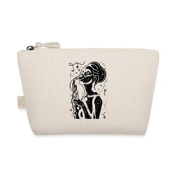 Saxophone Woman Drawing - Organic Pouch - nature - Front