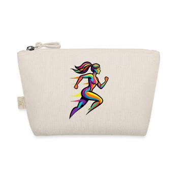 Colorful rainbow racing woman - Organic Pouch - nature - Front