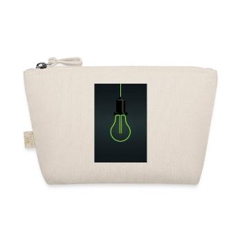 Neon Light Bulb – Minimalist Idea Design - Organic Pouch - nature - Front