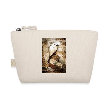 White Parrot in Vintage Collage - Organic Pouch - nature - Front