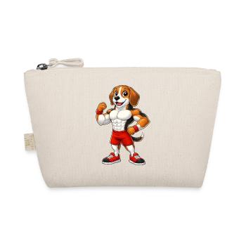 Strong Beagle Dog Bodybuilder Fitness Muscles - Organic Pouch - nature - Front