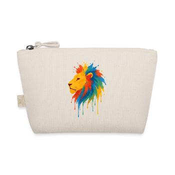 Farbenfroher Wildlöwe – Kunstfarben springen hervor - Bio-Täschchen - Natur - Vorne