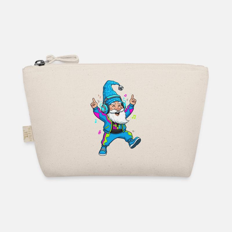 Techno dwarf with headphones Organic Pouch