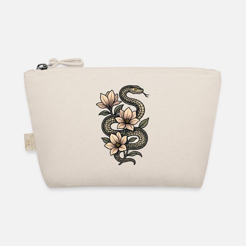 Snake Blossoms Magnolia Organic Pouch