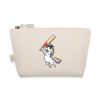 Einhorn Cricket Spieler Regenbogen Spass - Bio-Täschchen - Natur - Vorne