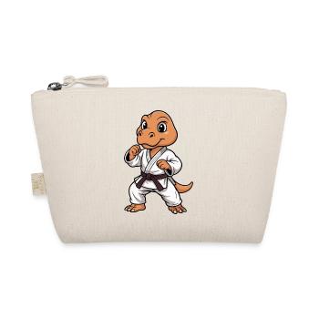 Fighting Dino in Karate Gi - Organic Pouch - nature - Front