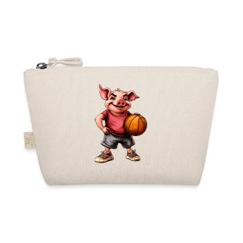 Pigs Basketball Player / Basketball Sow - Organic Pouch - nature - Front