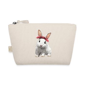 Hase Kaninchen Schleife - Bio-Täschchen - Natur - Vorne