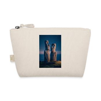 Moai Night Duo Silhouette - Organic Pouch - nature - Front
