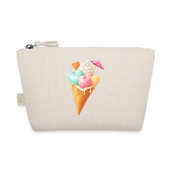 Herz Eis in Waffel Illustration  - Bio-Täschchen - Natur - Vorne