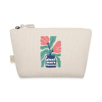 Plant More Flowers – Florales Retro Blumenmuster - Bio-Täschchen - Natur - Vorne