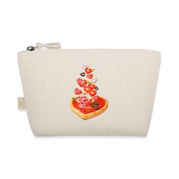 Pizza in heart shape with salami illustration - Organic Pouch - nature - Front