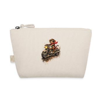 Monkey on colorful motorcycle ride - Organic Pouch - nature - Front