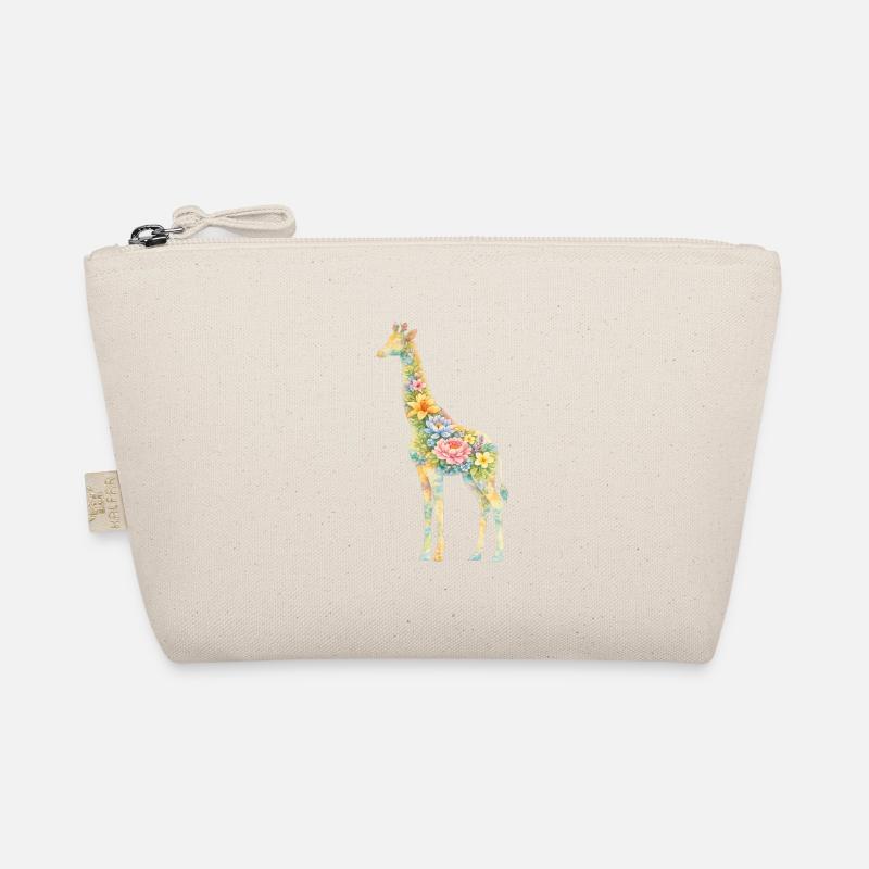 Giraffe Floral Silhouette Organic Pouch