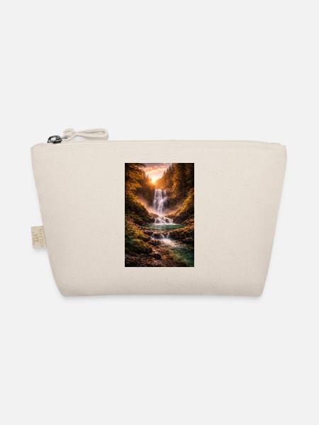 Waterfall in the evening sun - Organic Pouch - nature - Front