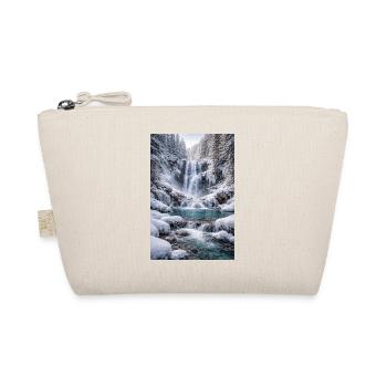 Winter waterfall in snow-covered forest - Organic Pouch - nature - Front