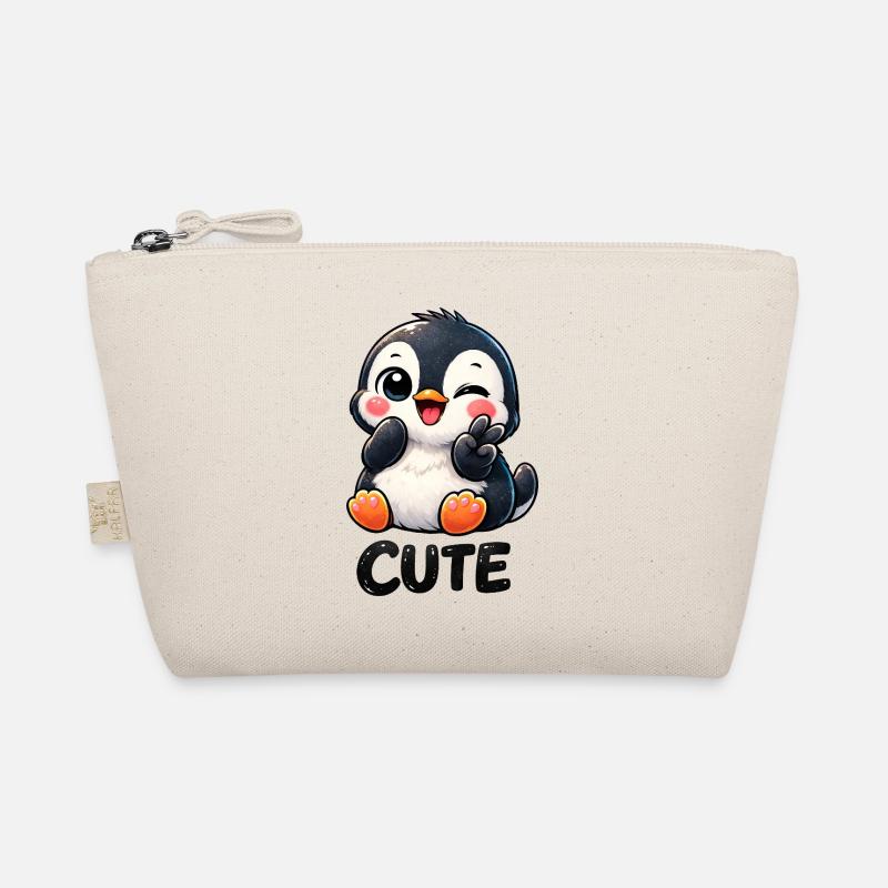 Süßer schüchterner Pinguin Cartoon Chibi Frieden Bio-Täschchen