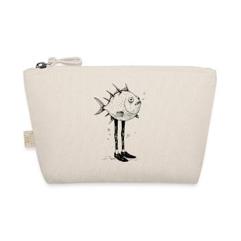 Funny Fish with Legs Cartoon Motif - Organic Pouch - nature - Front
