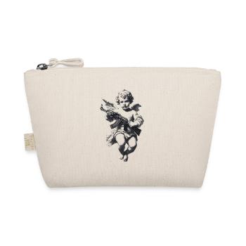 Angel with Rifle Silhouette - Organic Pouch - nature - Front