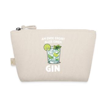 Am Ende ergibt alles einen Gin – Spruch - Bio-Täschchen - Natur - Vorne