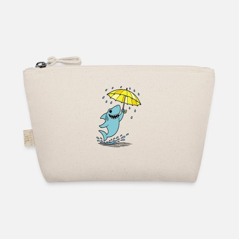 Umbrella shark in the rain Organic Pouch