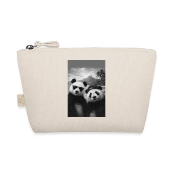 Panda duo on the beach with sunglasses - Organic Pouch - nature - Front