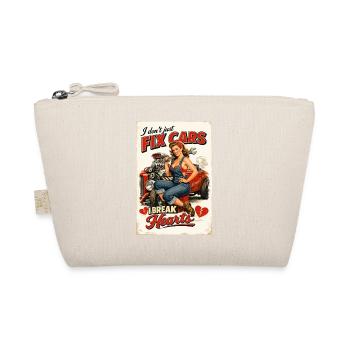 Pin-Up Hot Rod : Je ne répare pas les voitures, je brise les cœurs - Trousse biologique - nature - Devant