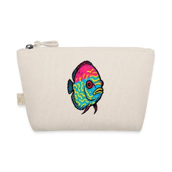 Poisson Discus Pop Art Rose et Jaune Vibrant - Trousse biologique - nature - Devant