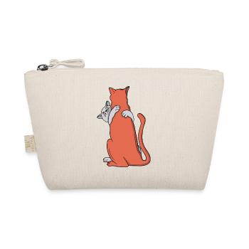 Two Cats Embrace Friendship - Organic Pouch - nature - Front